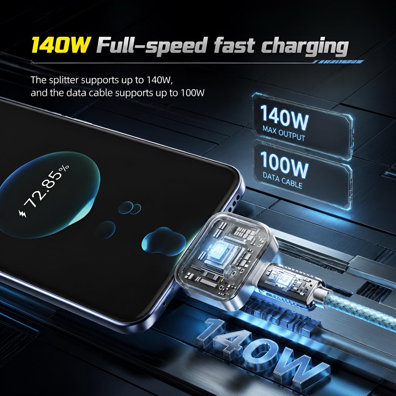 🔥 Limited Time Offer  - ⚡ 140W Smart Fast Charger – Auto Disconnect Battery Protection Tech