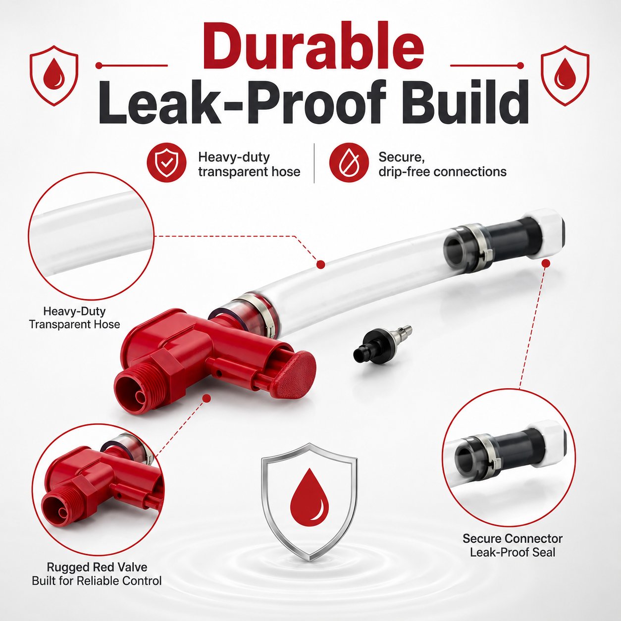⛽ High-Flow Trigger Fuel Hose: Spill-Proof Fast-Fill System
