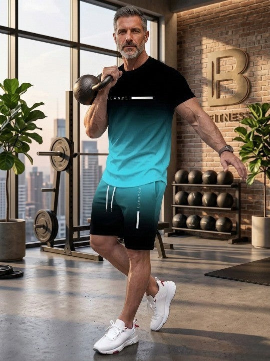 🔥Last Day 49%OFF - Men's Gradient Fitness 2-Piece Set