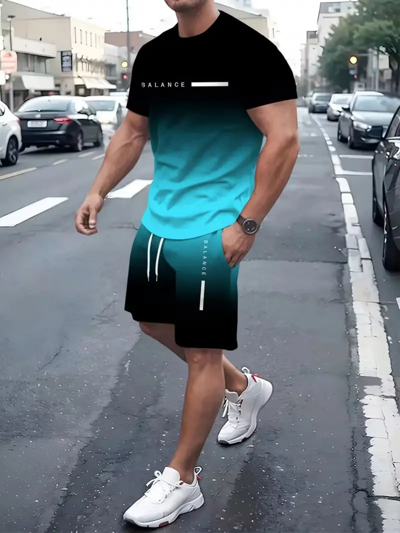 🔥Last Day 49%OFF - Men's Gradient Fitness 2-Piece Set